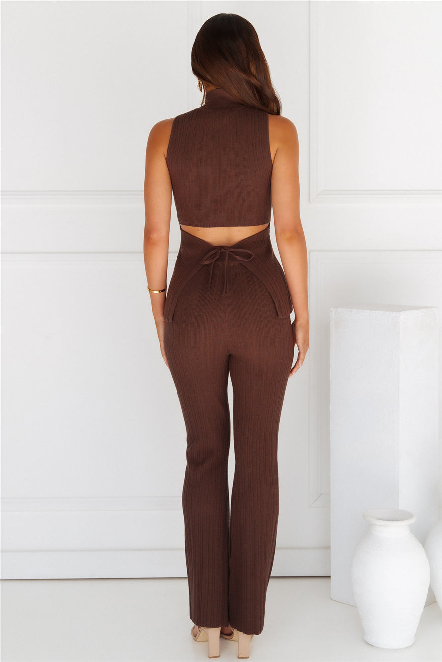 Star Power Ribbed Pants Brown