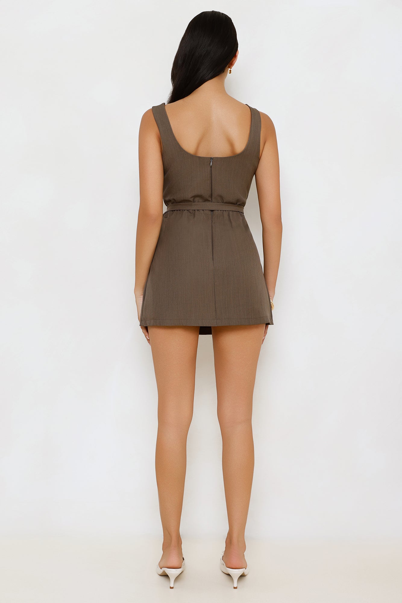 Power Hour Romper Brown