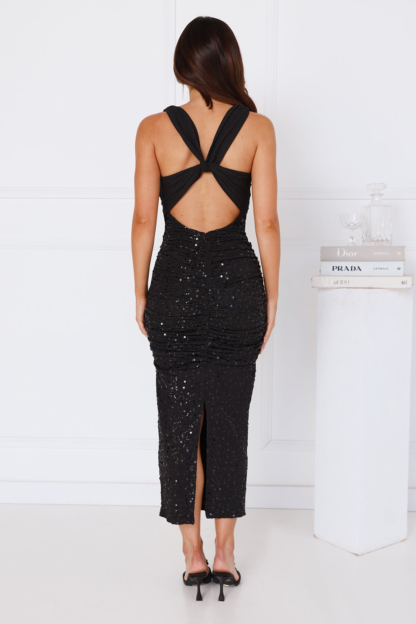 Sequin Sensation Midi Dress Black