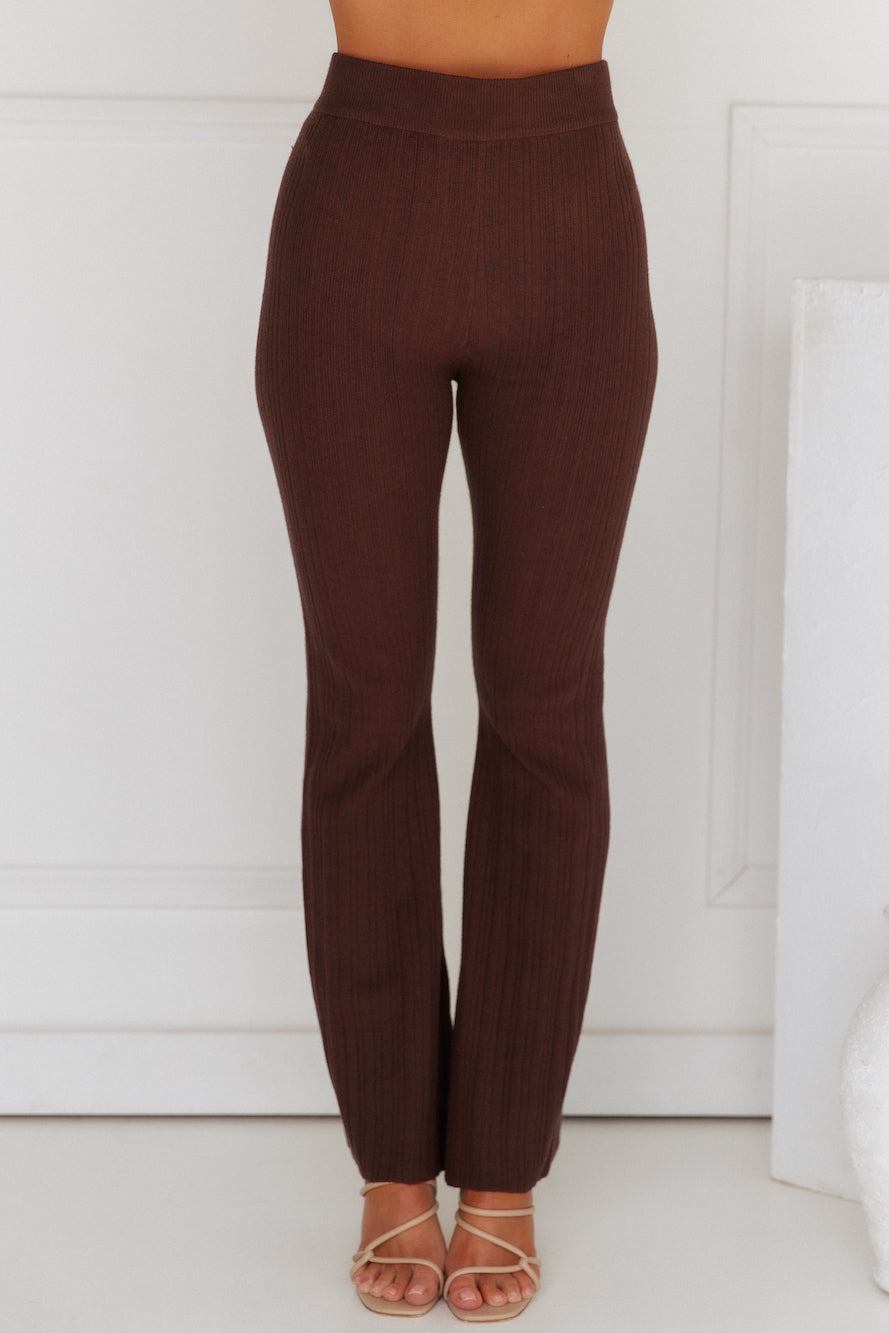 Star Power Ribbed Pants Brown