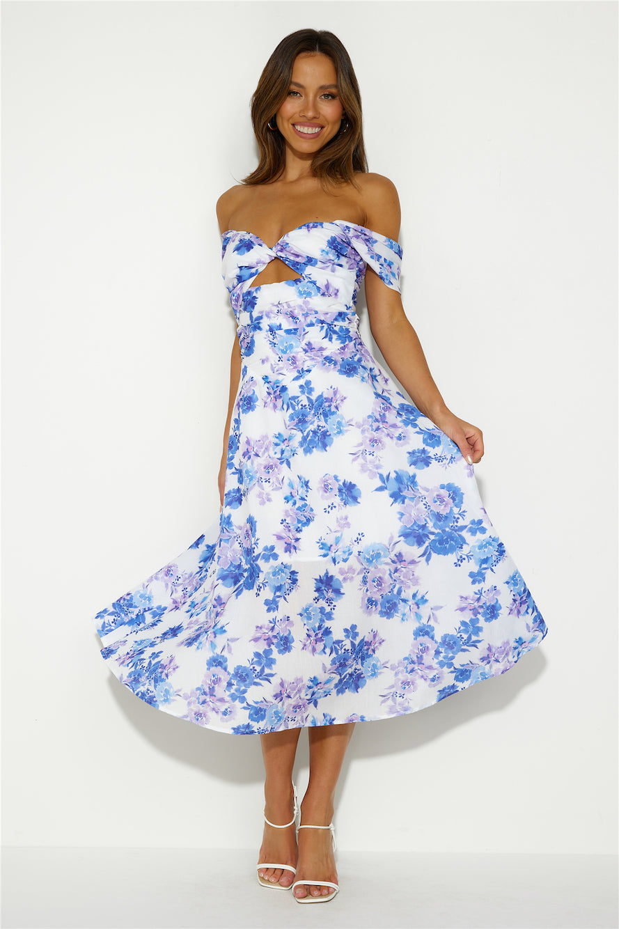 Soft Memory Midi Dress Blue