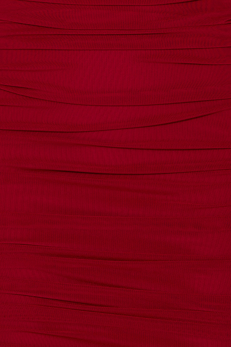 Seen Here Mesh Mini Dress Wine