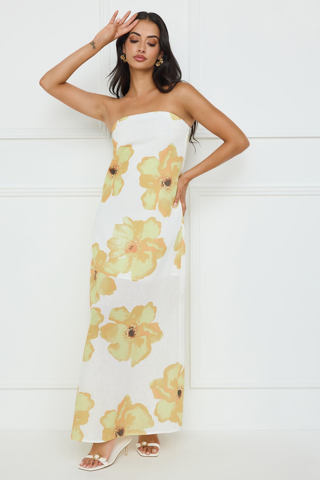 Sunlight��s Embrace Strapless Maxi Dress Yellow