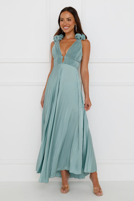Something Special Satin Midi Dress Sage