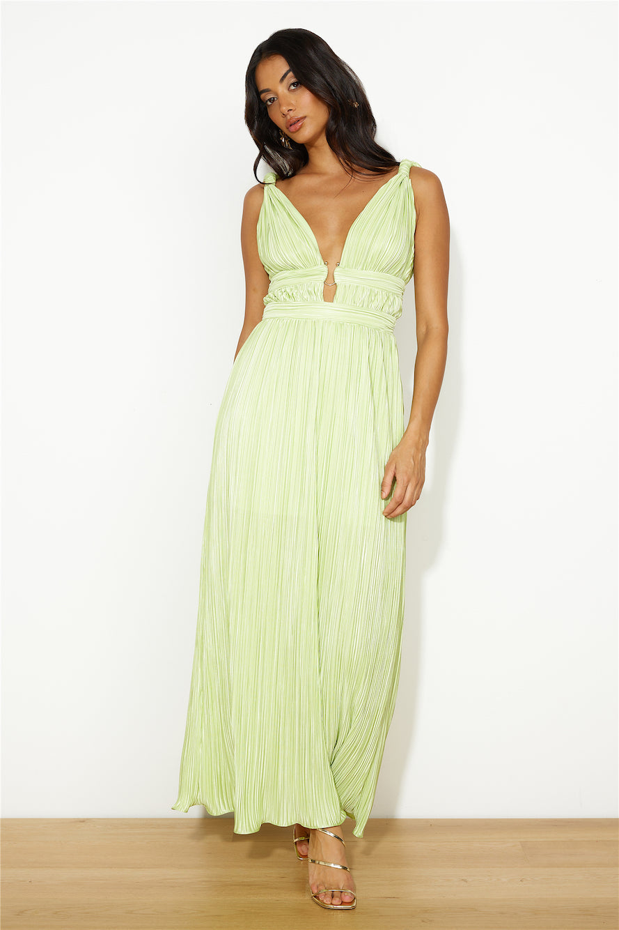 Plisse Magic Maxi Dress Green