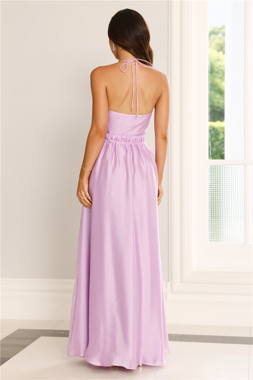 Elegant Delights Halter Maxi Dress Purple