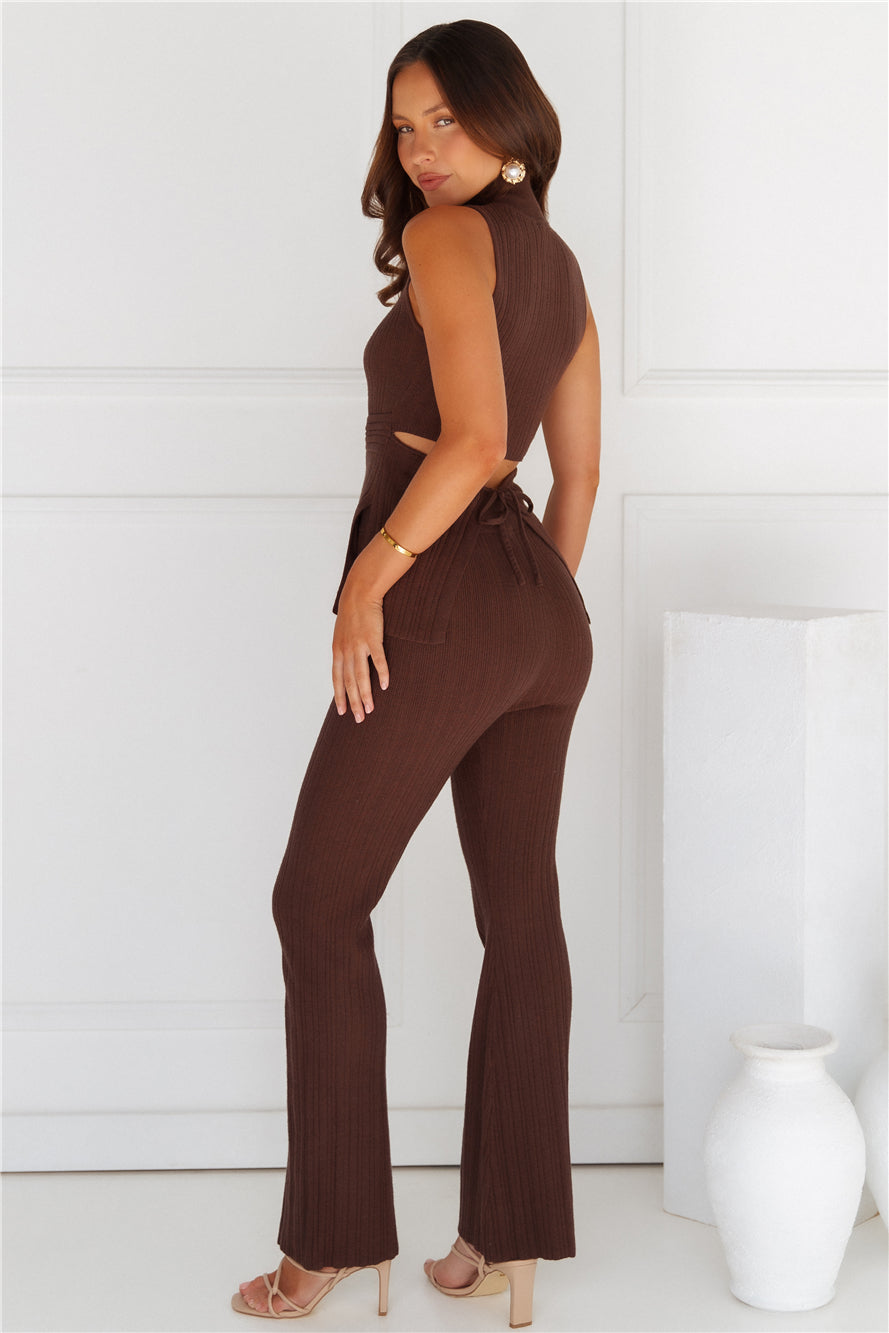 Star Power Ribbed Pants Brown
