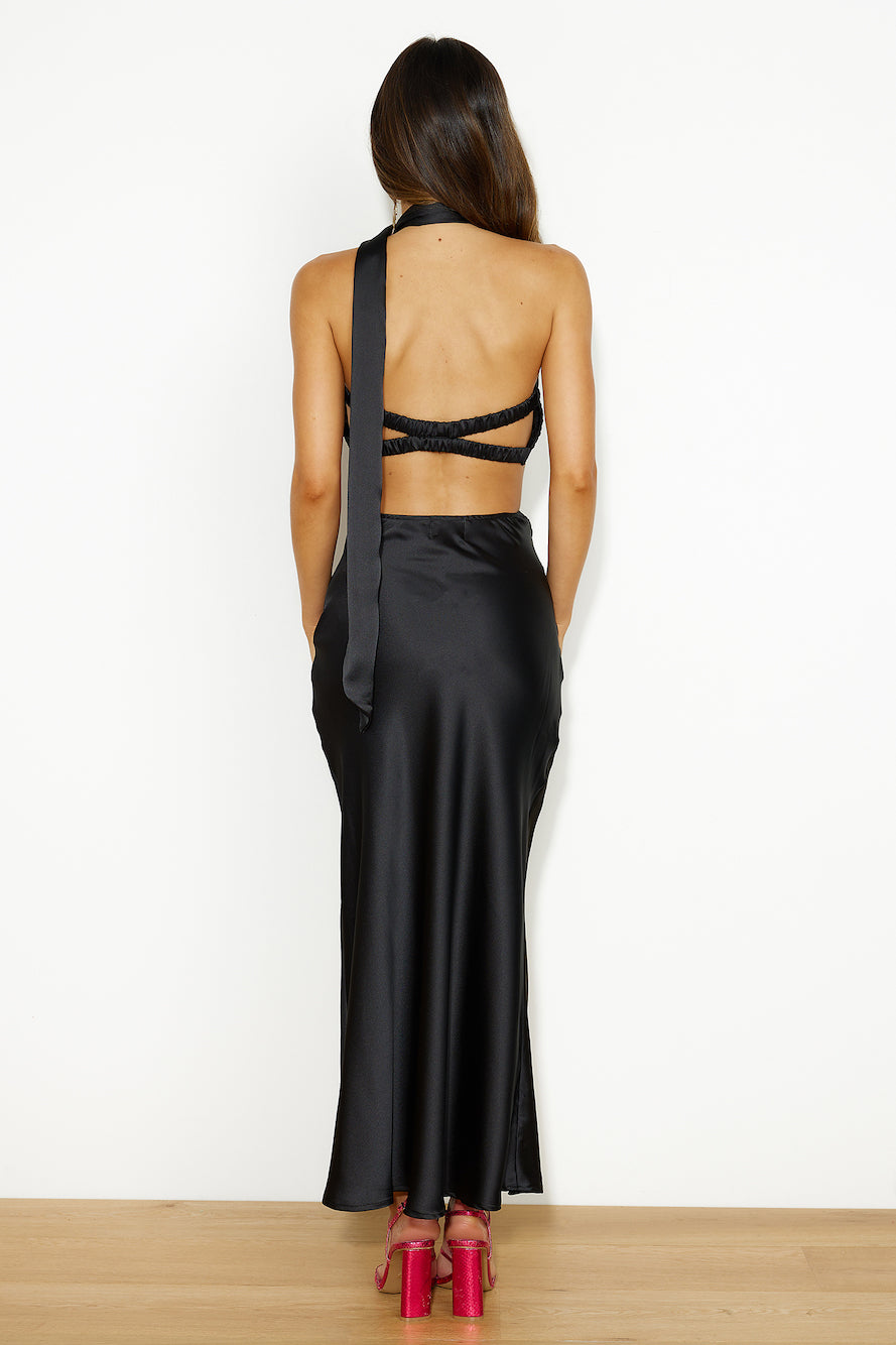 Ideal Vision Satin Crop Top Black