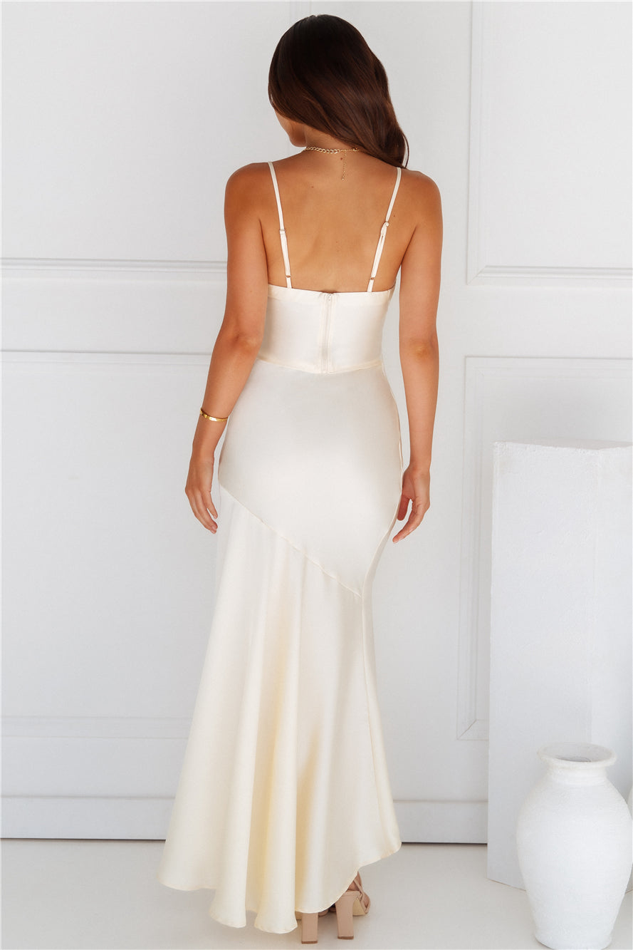 Lit From Within Satin Maxi Skirt Butter