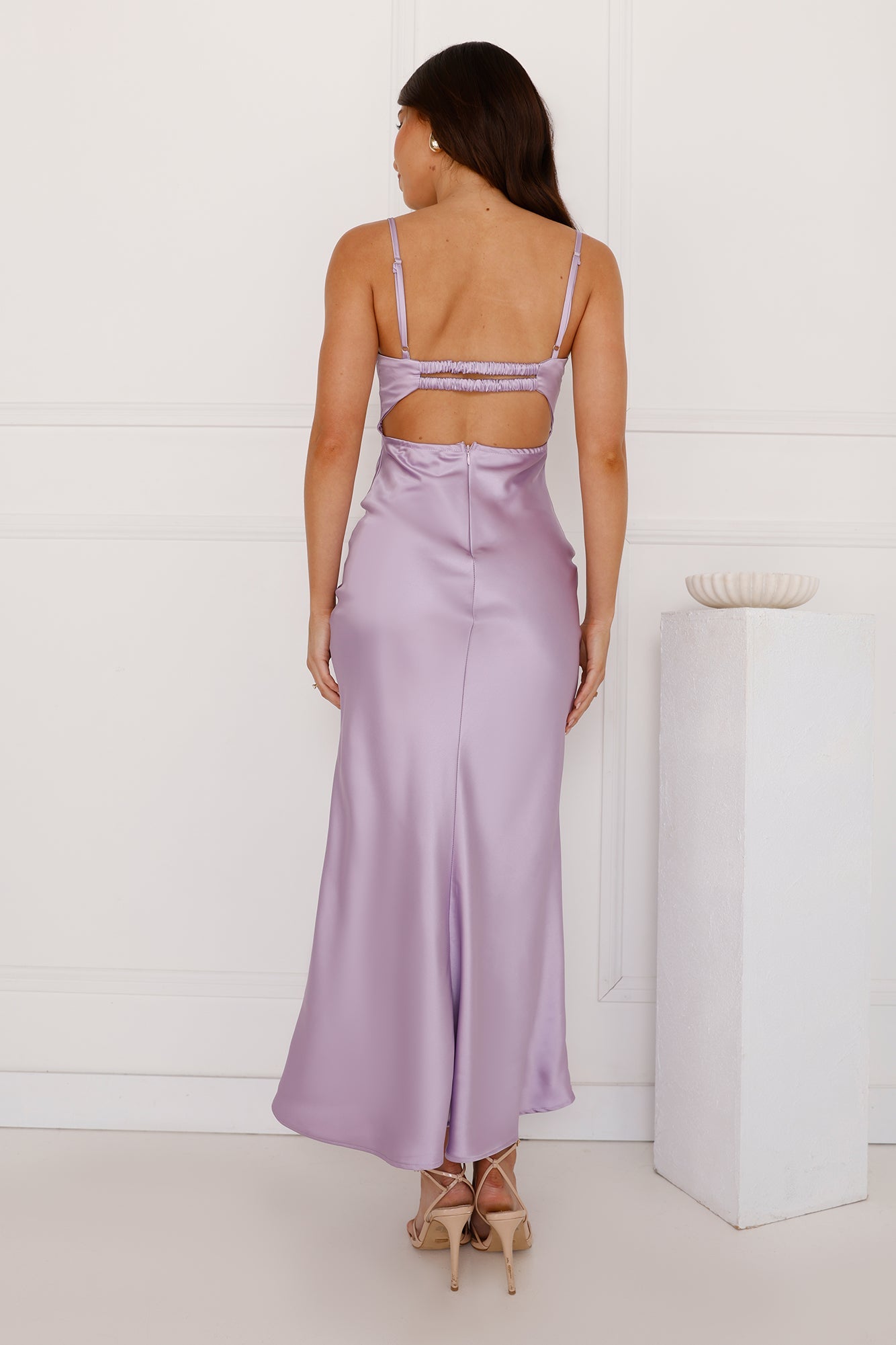 Piece Of Perfection Satin Maxi Dress Lilac