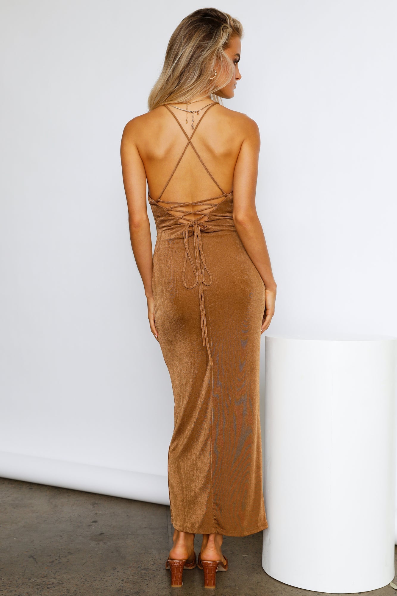 Strappy Moment Midi Dress Coffee
