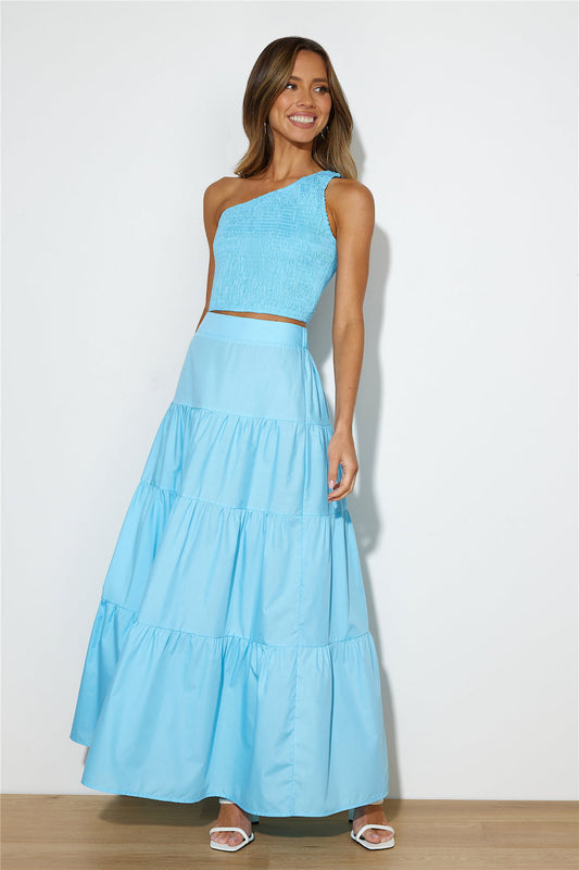 Lover Of Summer Maxi Skirt Blue