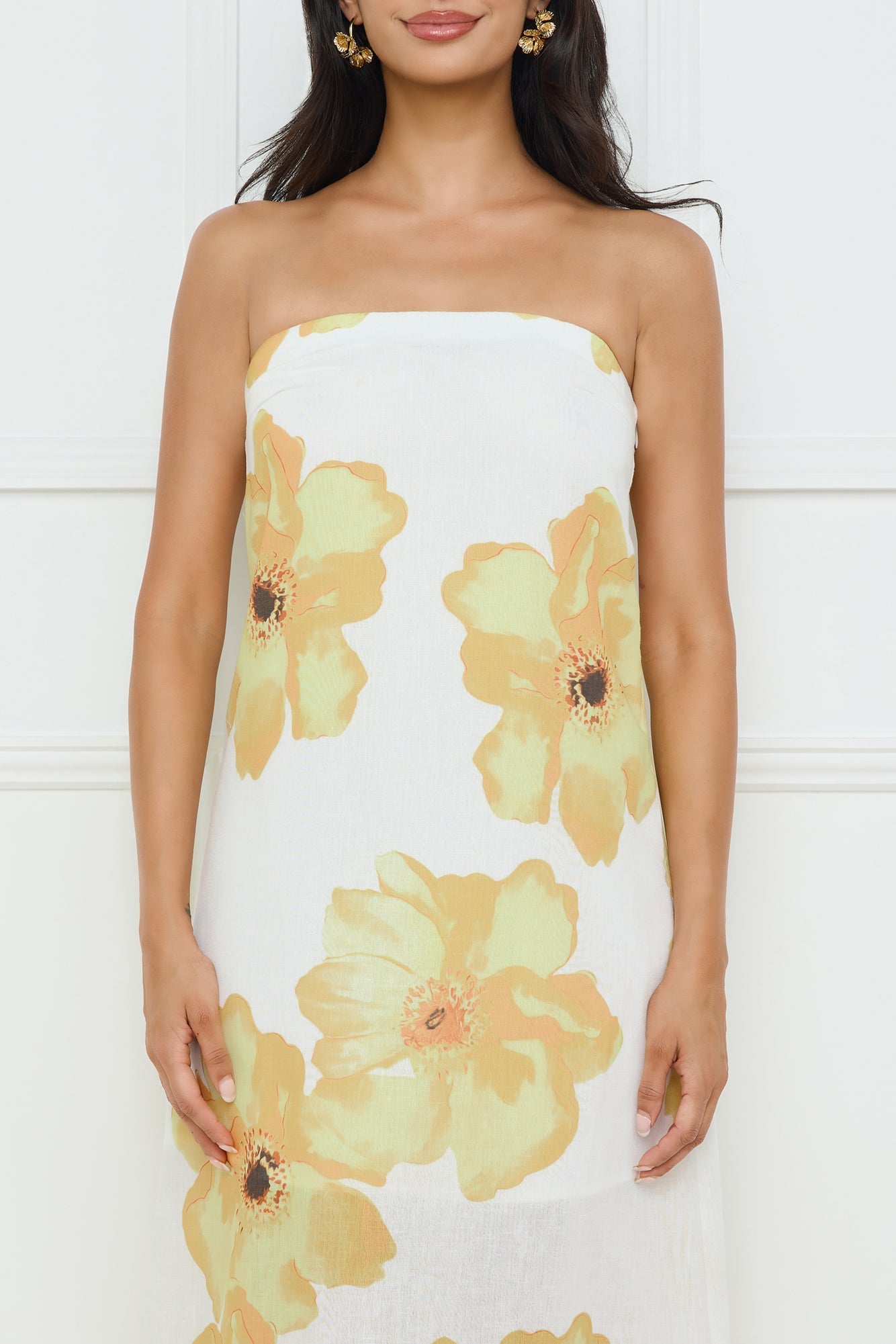 Sunlight��s Embrace Strapless Maxi Dress Yellow
