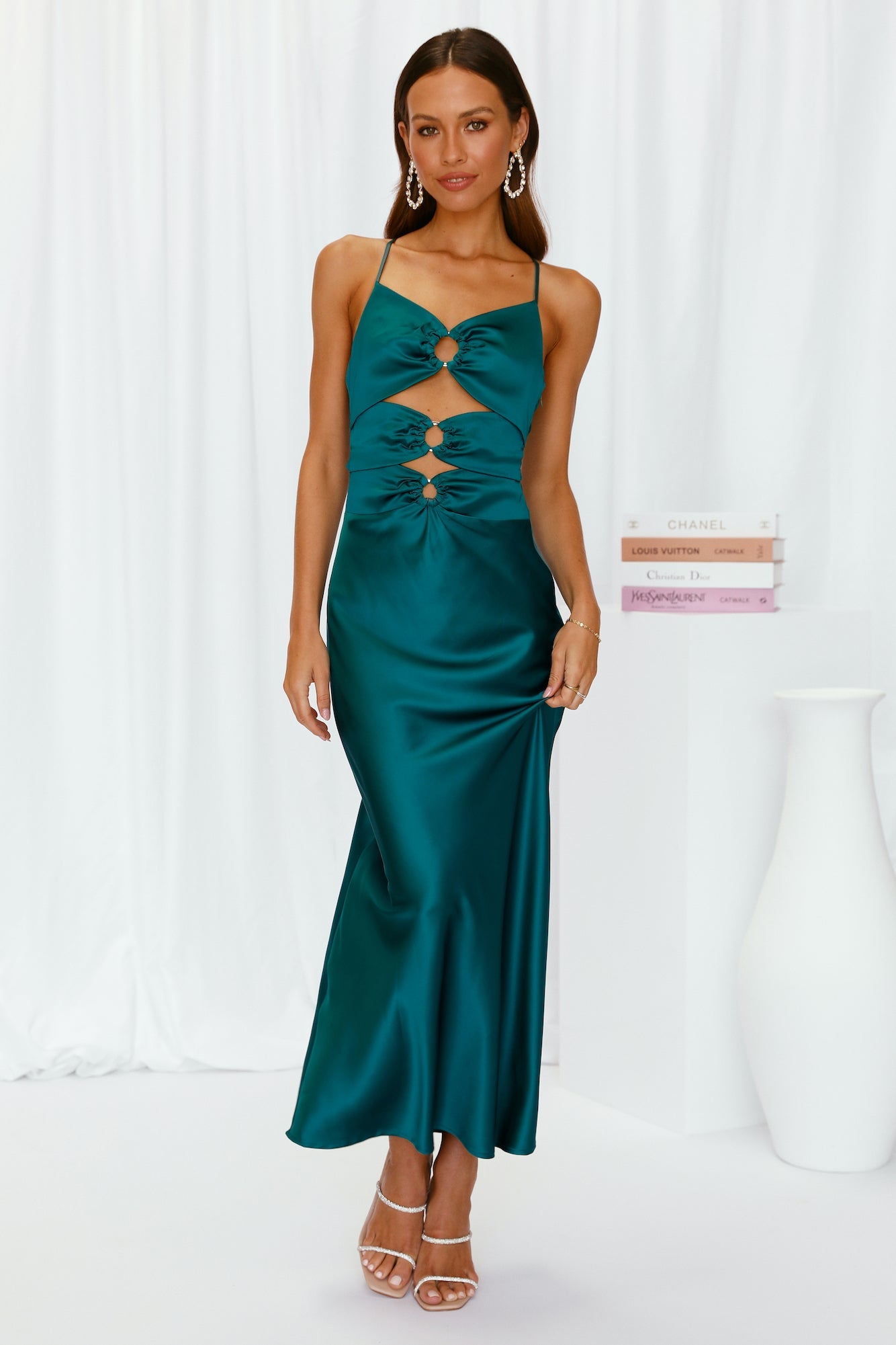 Run Through Maxi Dress Emerald