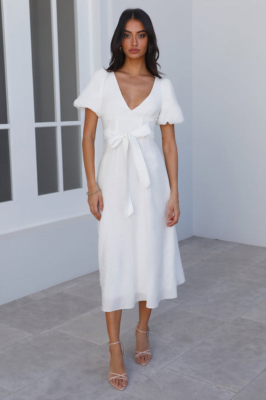 Not Of This World Midi Dress White