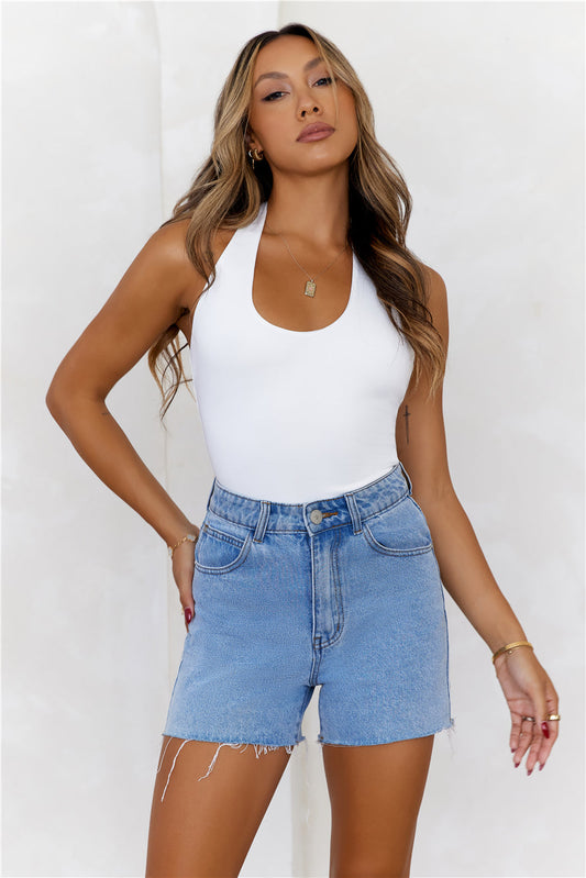 BASE  Going Viral Halter Top White