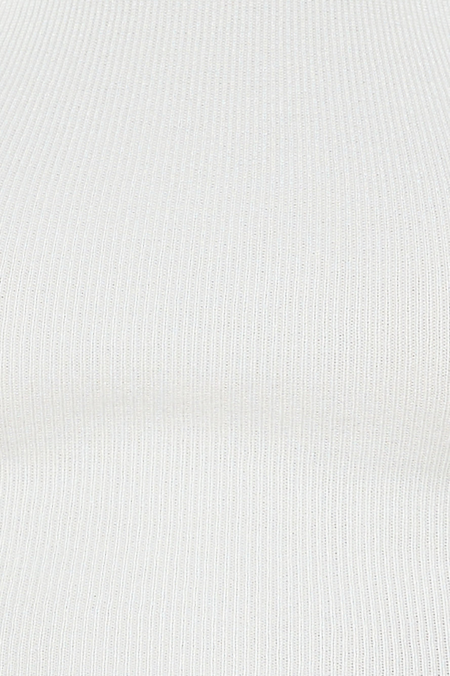 In Or Out Knit Crop Top White