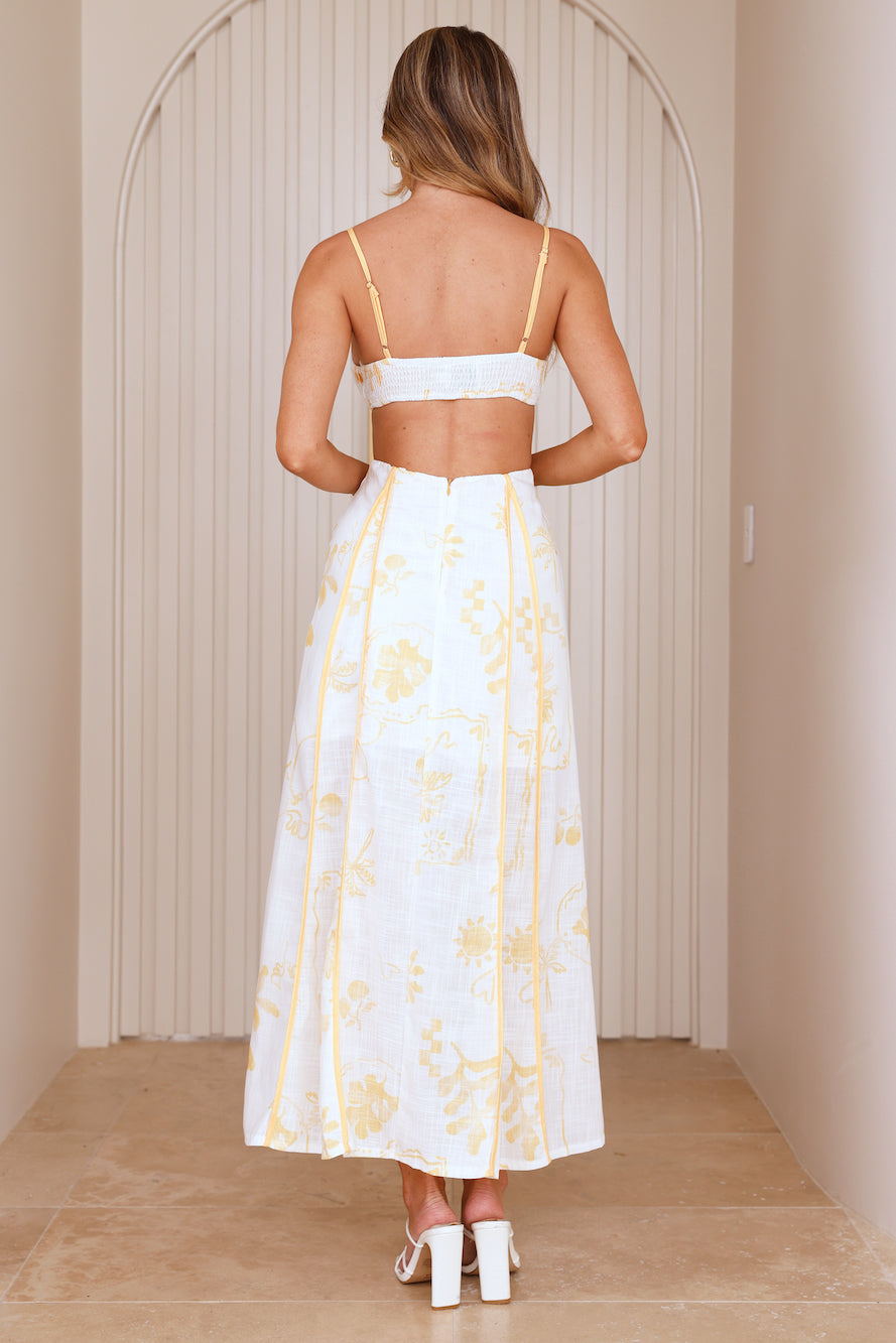 Summer Garden Maxi Dress Yellow