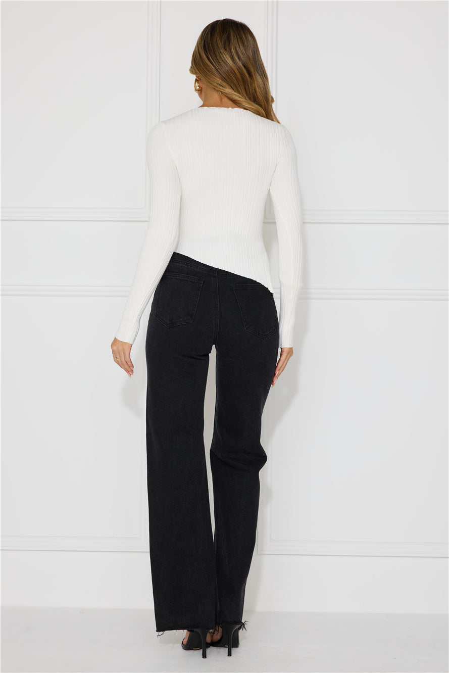 Off To Work Long Sleeve Top Cream