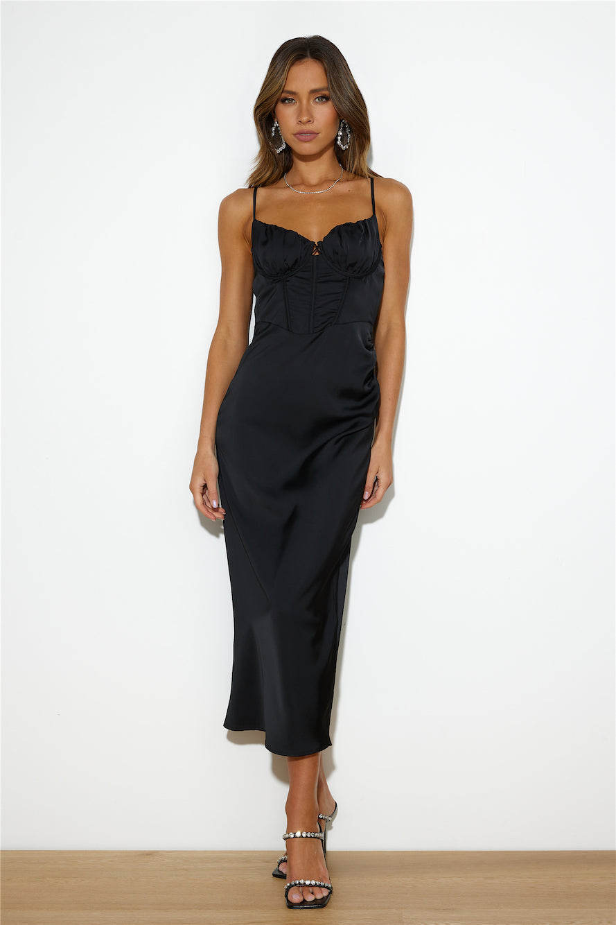 Ruled Over You Midi Dress Black