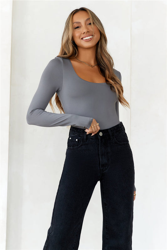 BASE Second Skin Long Sleeve Bodysuit Charcoal