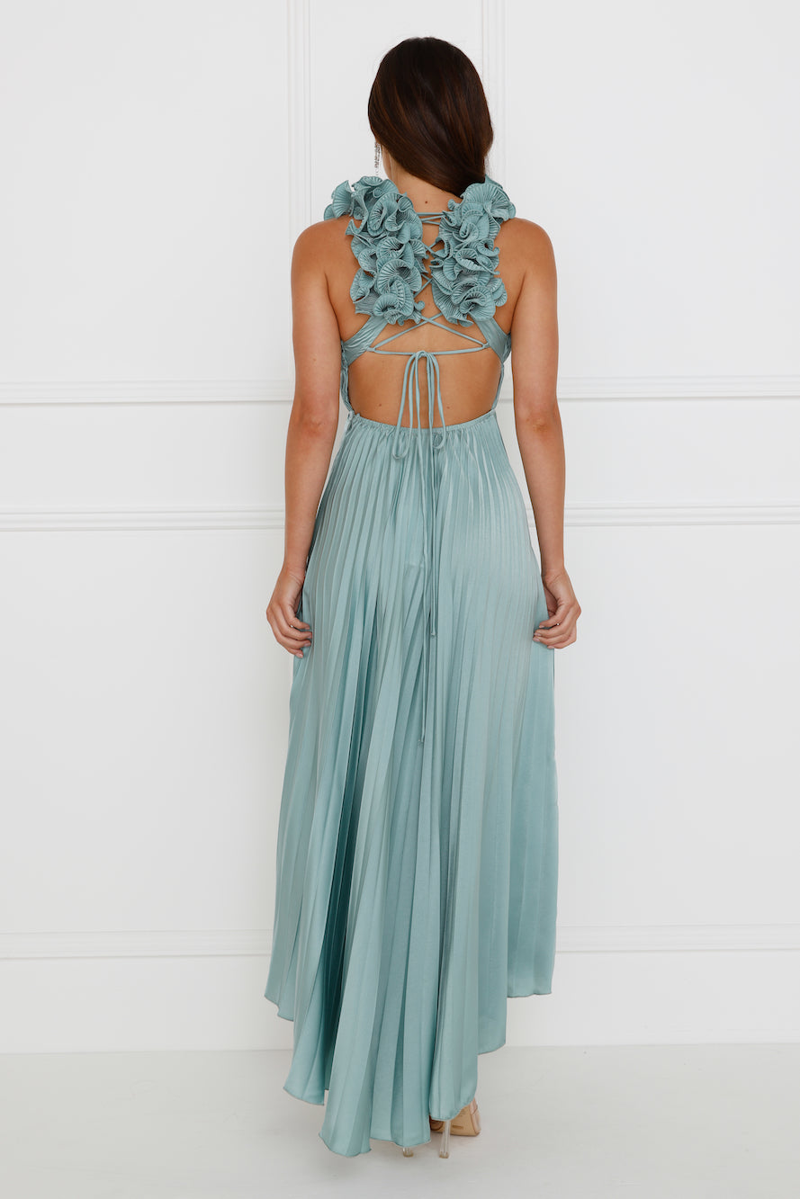 Something Special Satin Midi Dress Sage