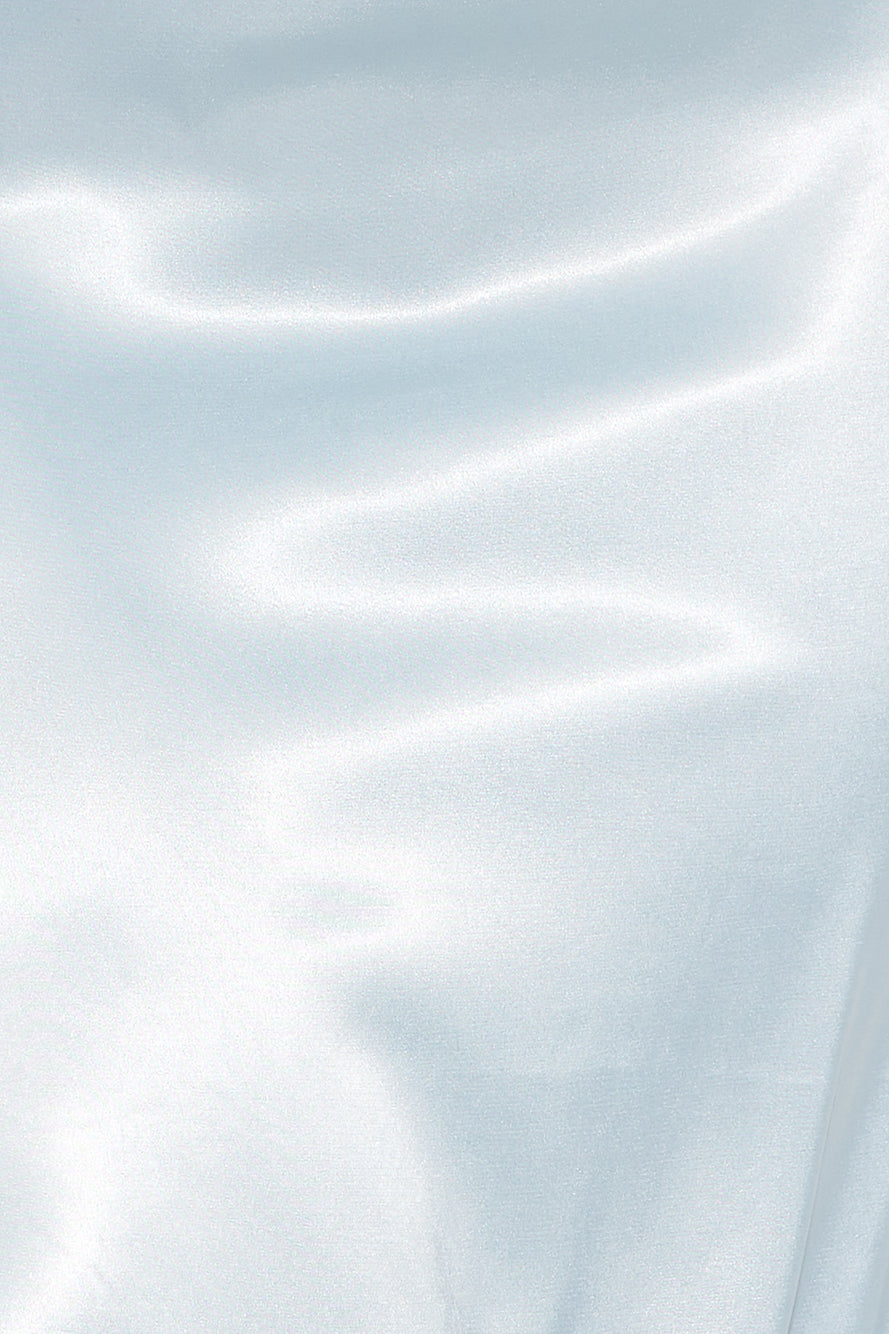 She Is Golden Satin Maxi Dress Blue