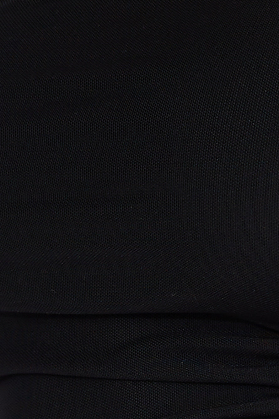 Flirty Game Strapless Mesh Top Black