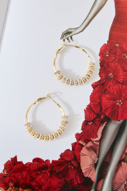 18k Gold Plated Haysle Hoop Earrings Gold