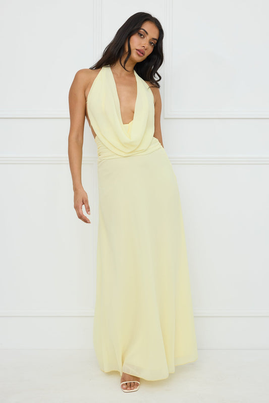 Trixie Halter Maxi Dress Yellow