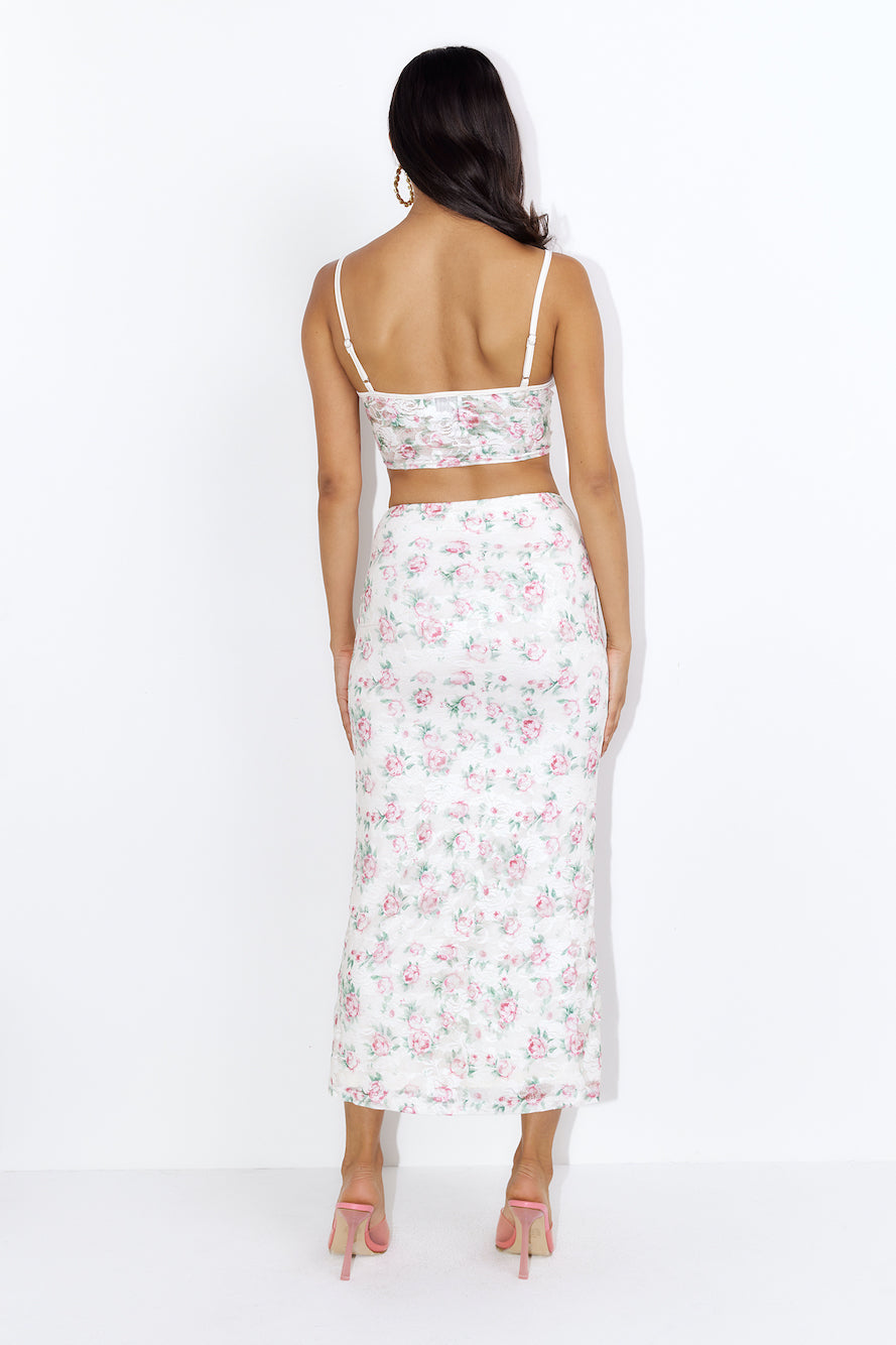 Dainty Touch Lace Crop Top Pink