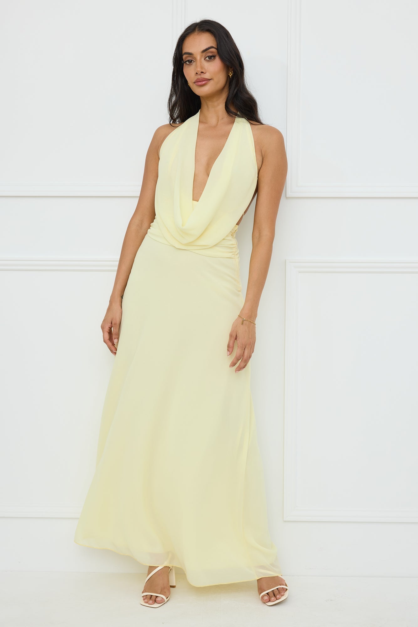 Trixie Halter Maxi Dress Yellow
