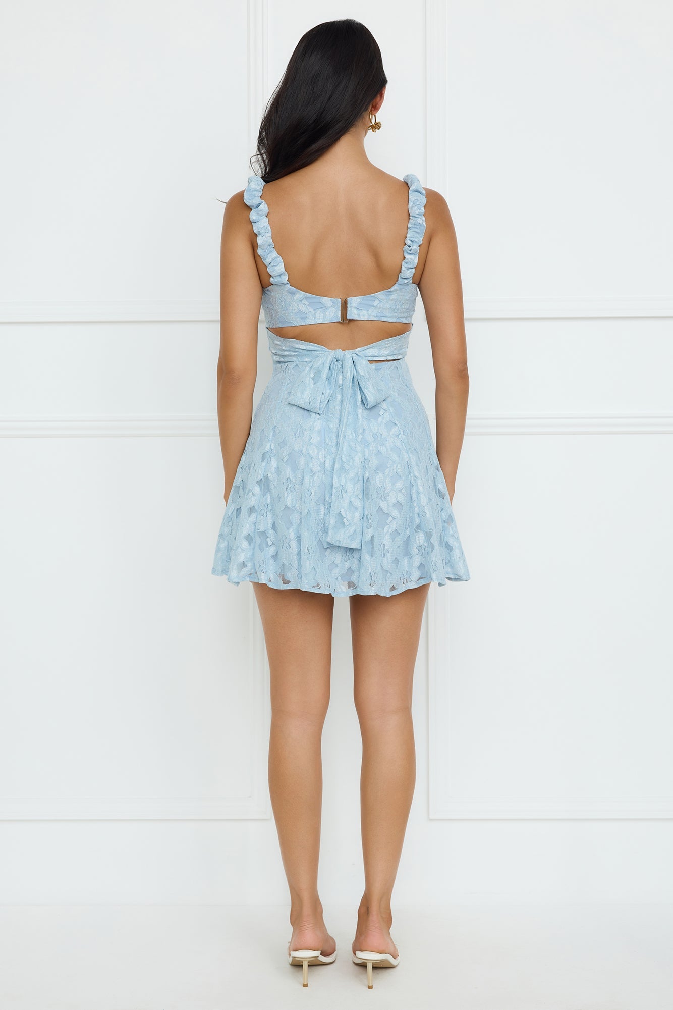 Refreshing Soul Lace Mini Dress Blue