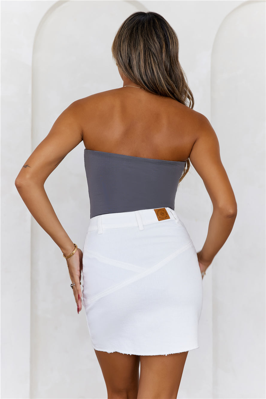 BASE Longline Strapless Bandeau Top Charcoal
