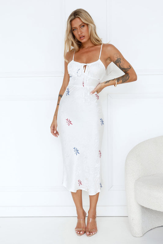 SNDYS Rosa Midi Dress White