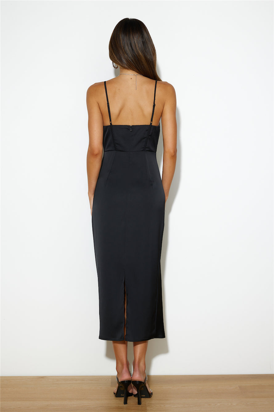 Ruled Over You Midi Dress Black
