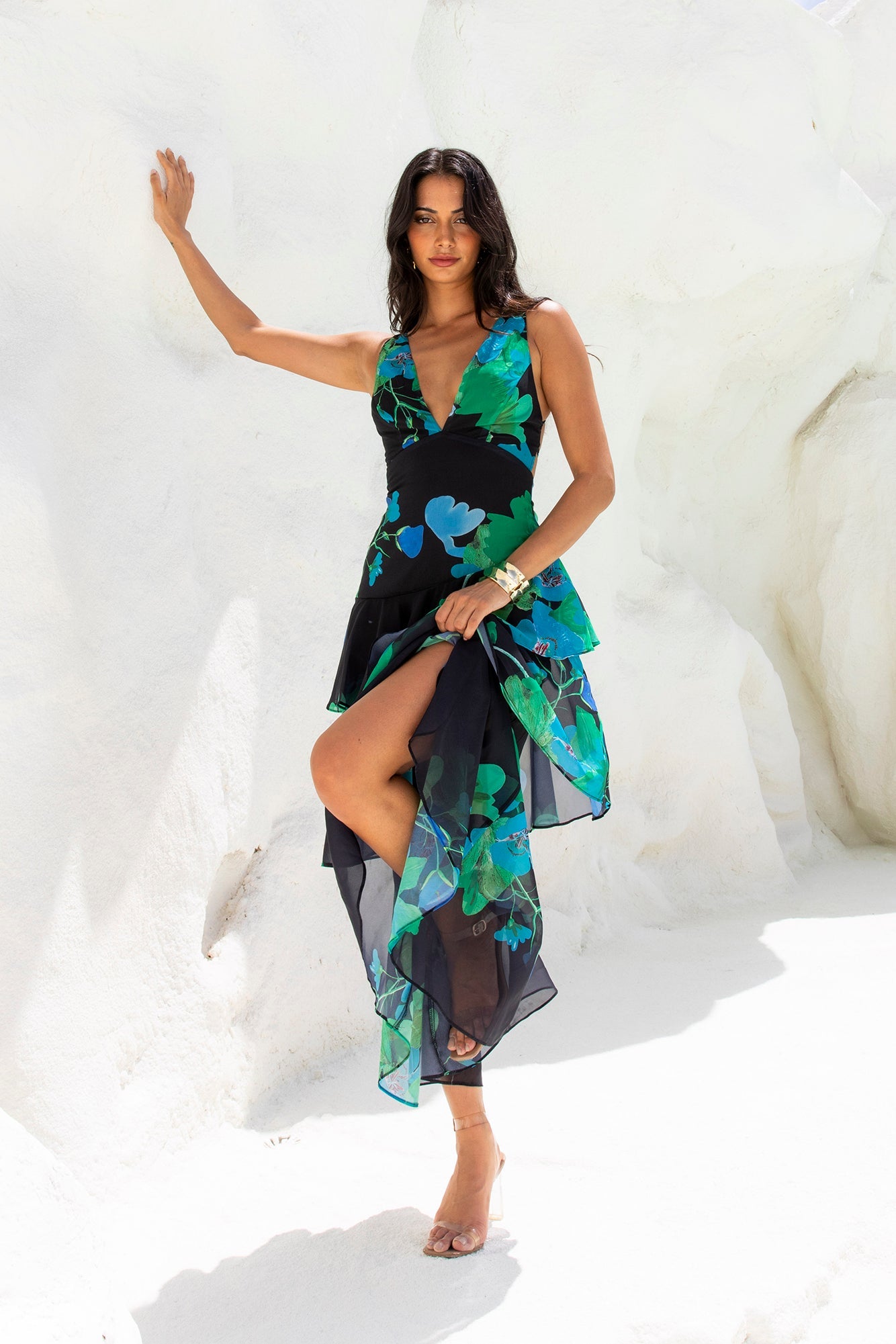Rosewater Reverie Maxi Dress Black