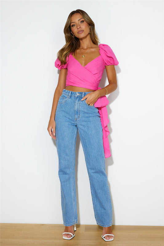 Puff Puff Crop Top Pink