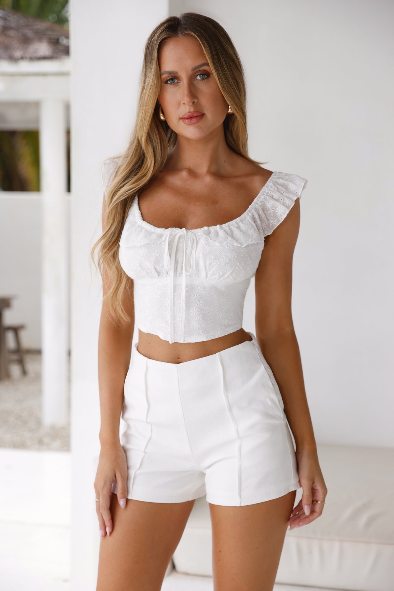 All About Last Night Crop Top White