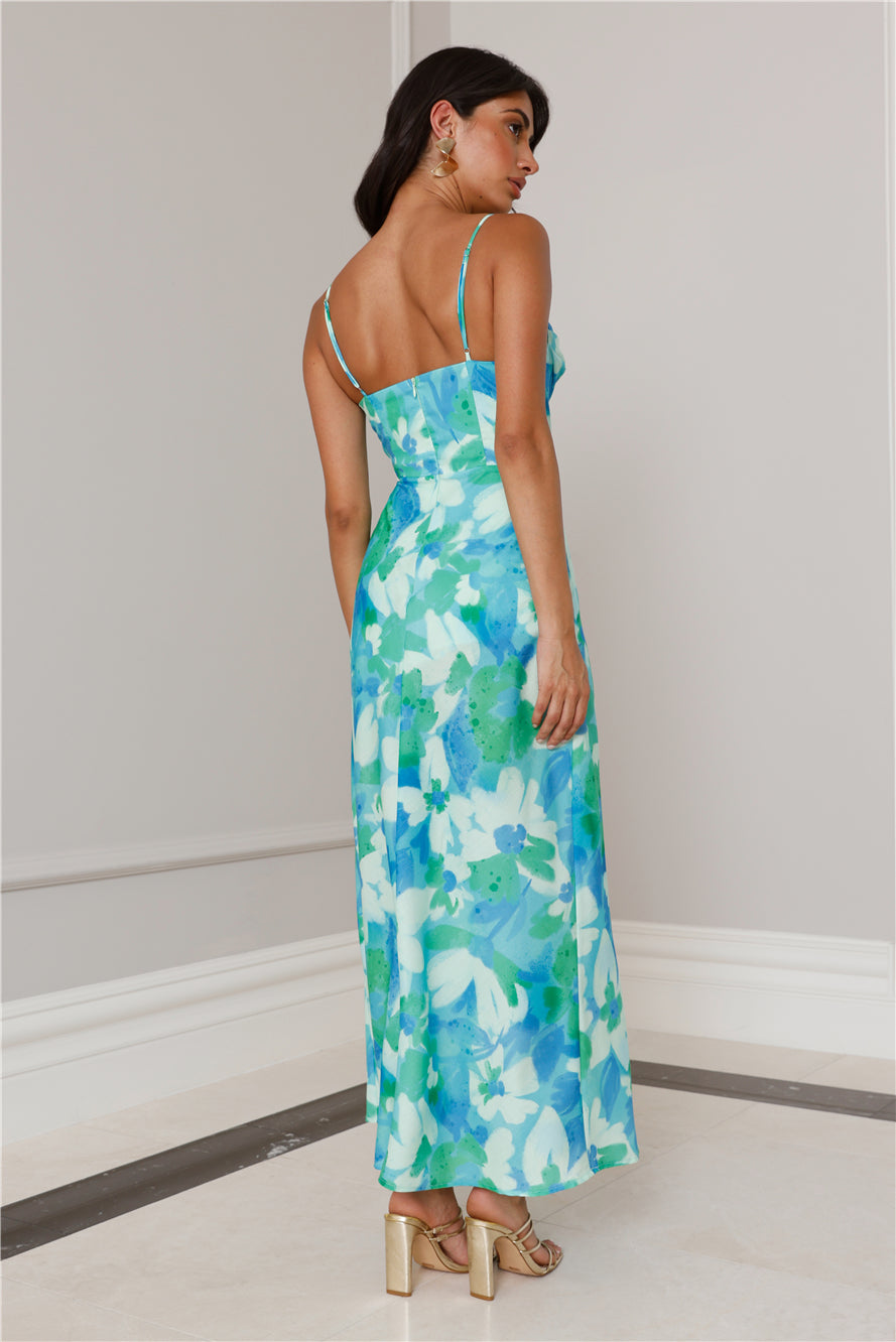 Secrets Of The Ocean Maxi Dress Blue