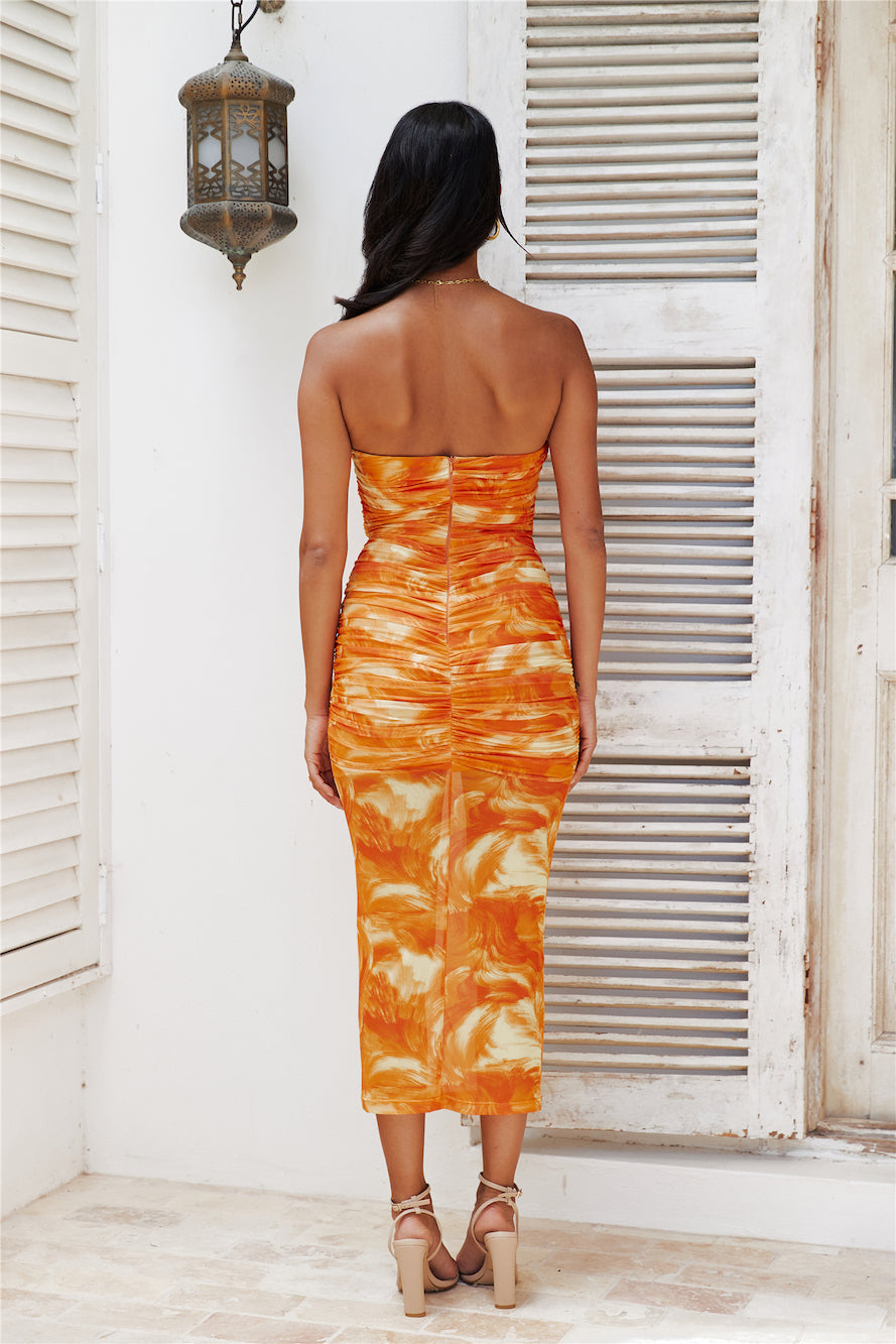 Snatched Look Maxi Dress Orange