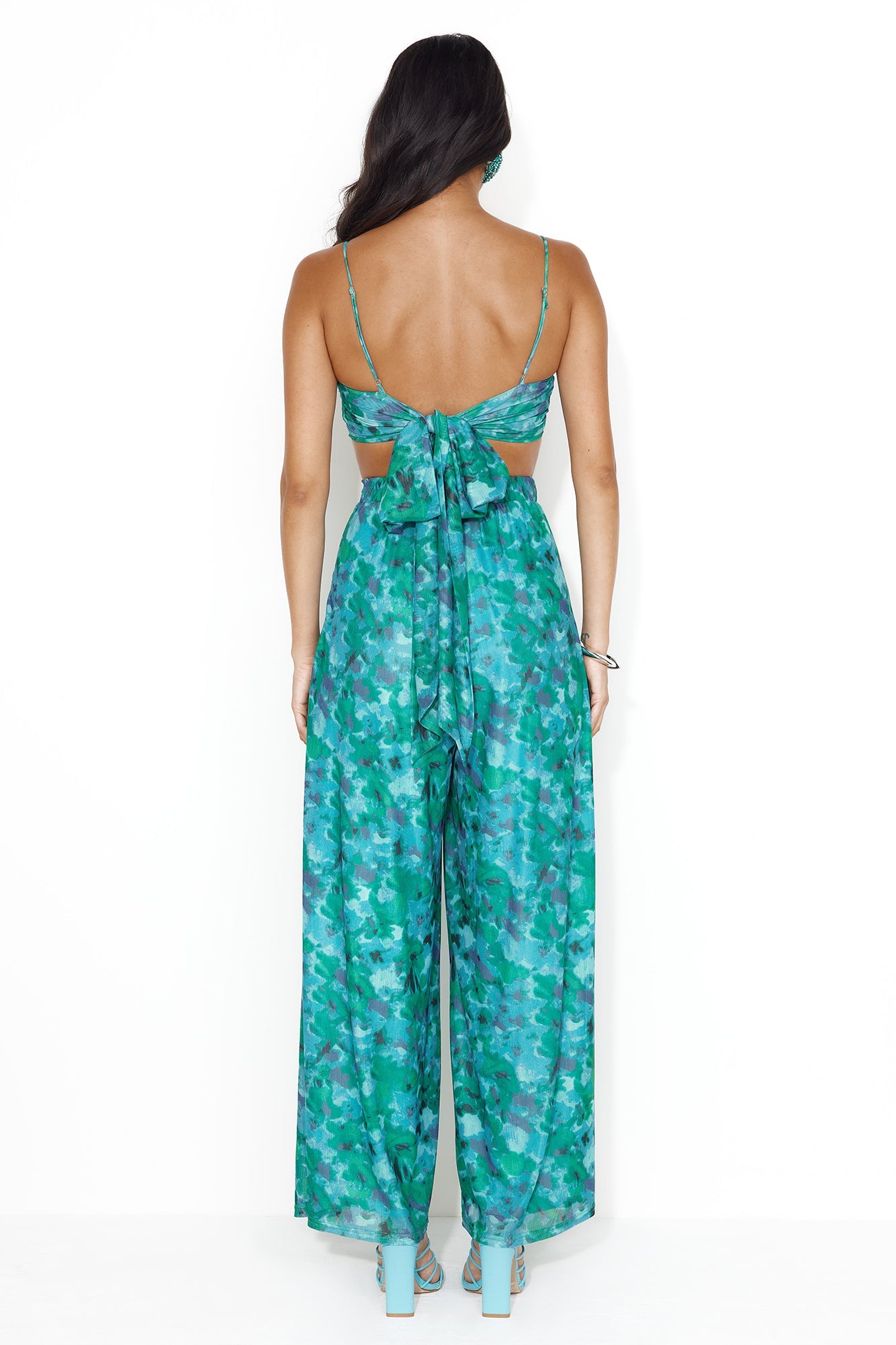 Tropical Rainforest Mesh Crop Top Green