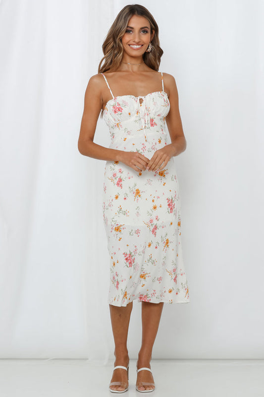 Find Your Feet Midi Dress White