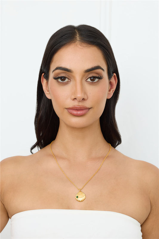 18k Gold Plated Shell Dance Necklace Gold