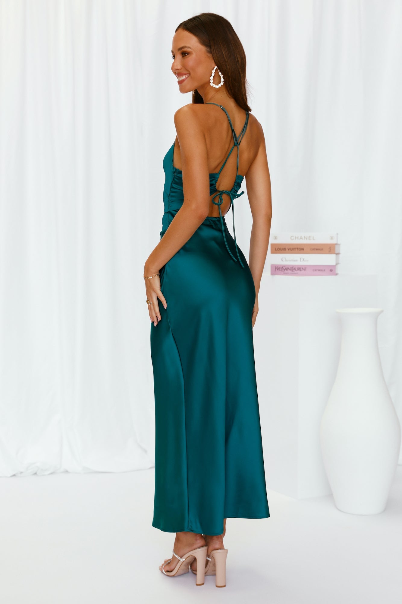 Run Through Maxi Dress Emerald