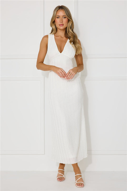 Sparkling Sea Maxi Dress White