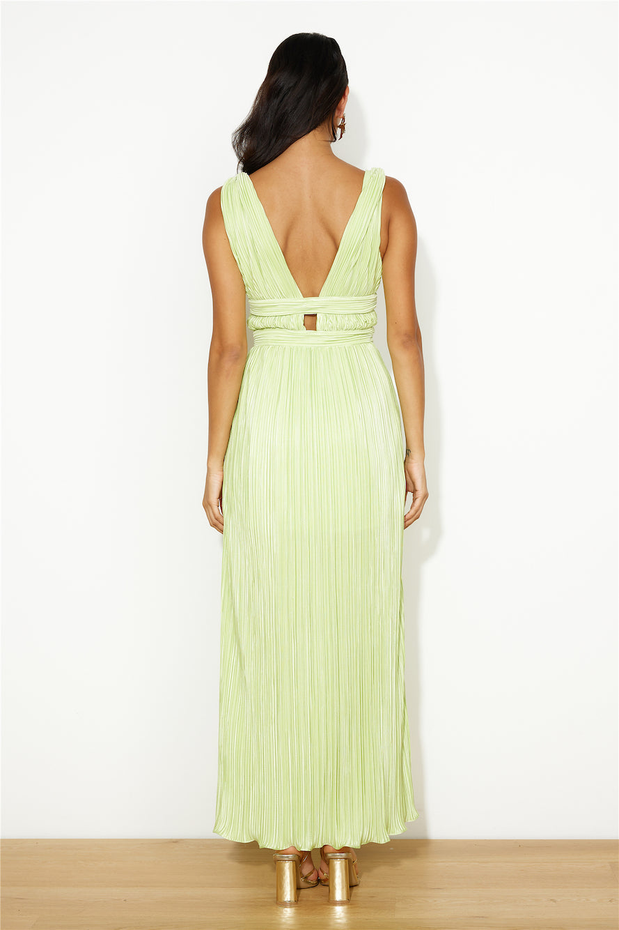 Plisse Magic Maxi Dress Green