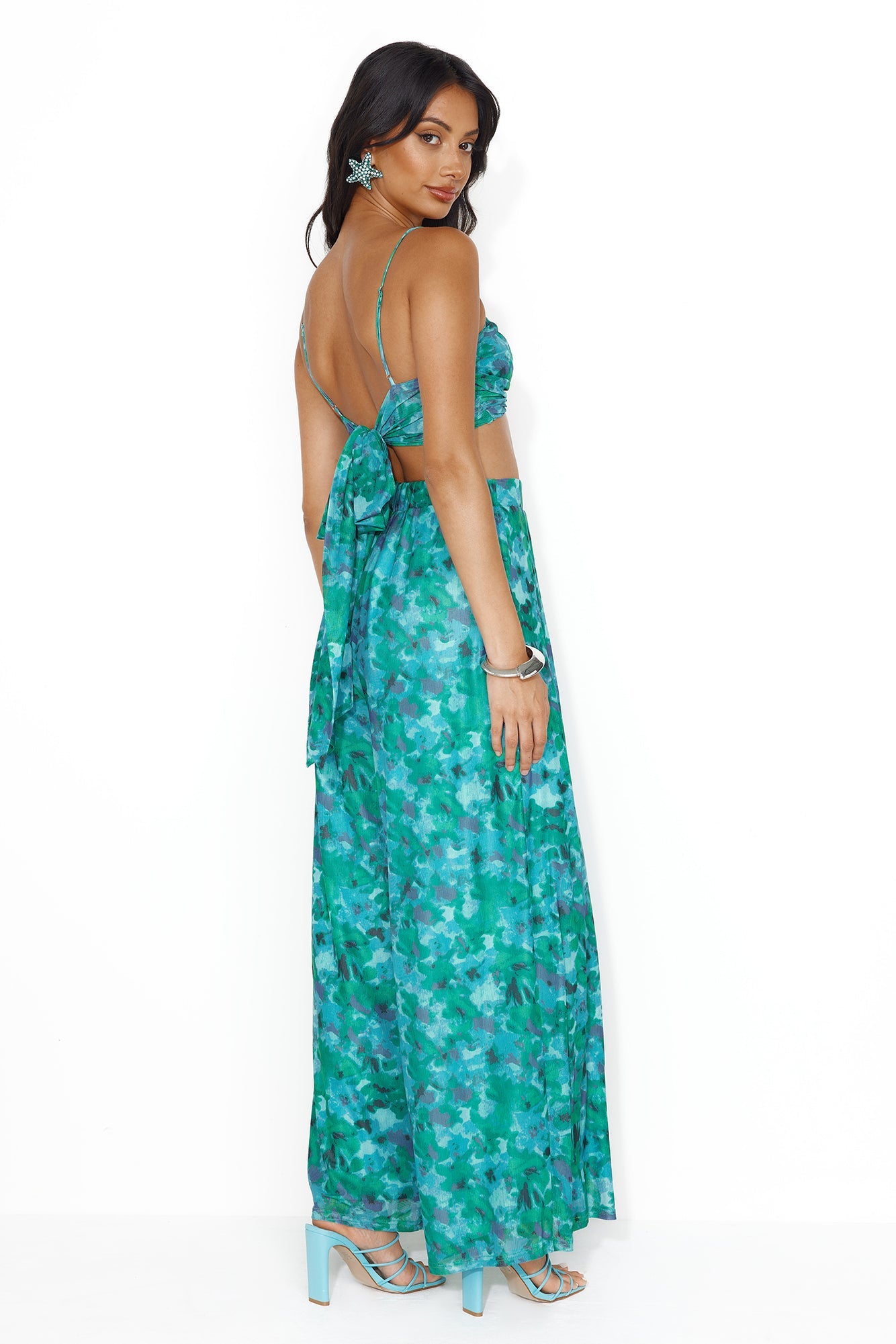 Tropical Rainforest Mesh Crop Top Green