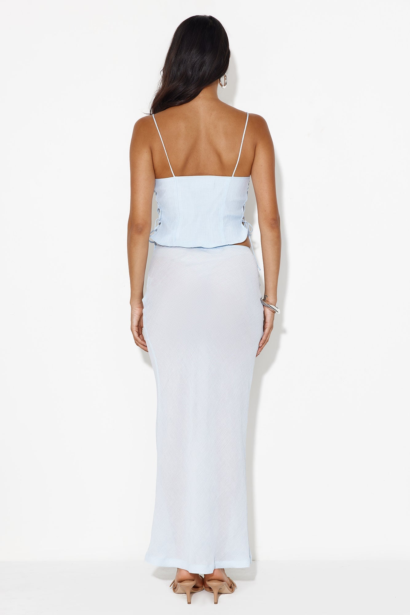 LIONESS Endless Maxi Skirt Pale Blue