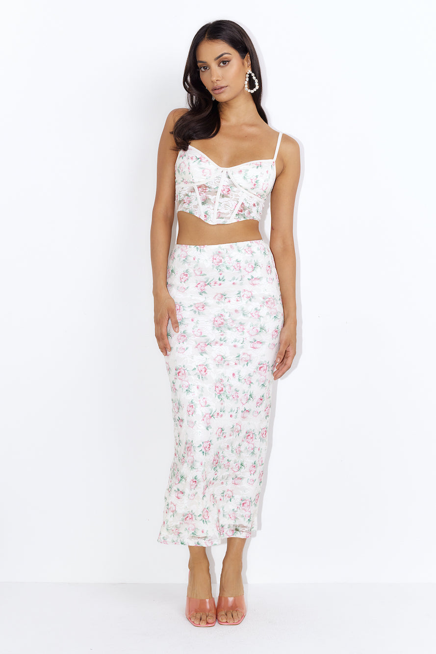 Dainty Touch Lace Crop Top Pink